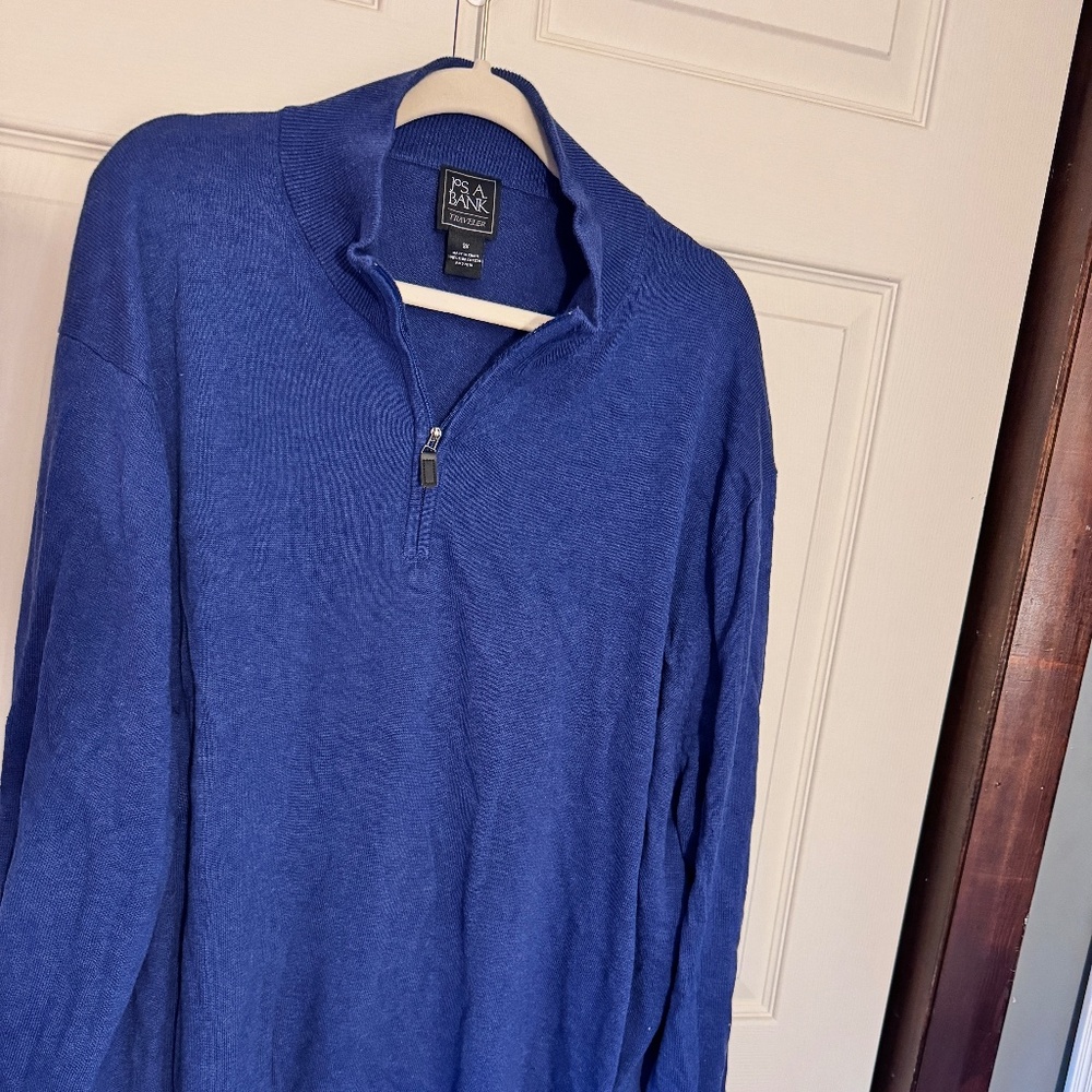 Men’s Navy Jos A Bank 1/4 zip Pima cotton 3X